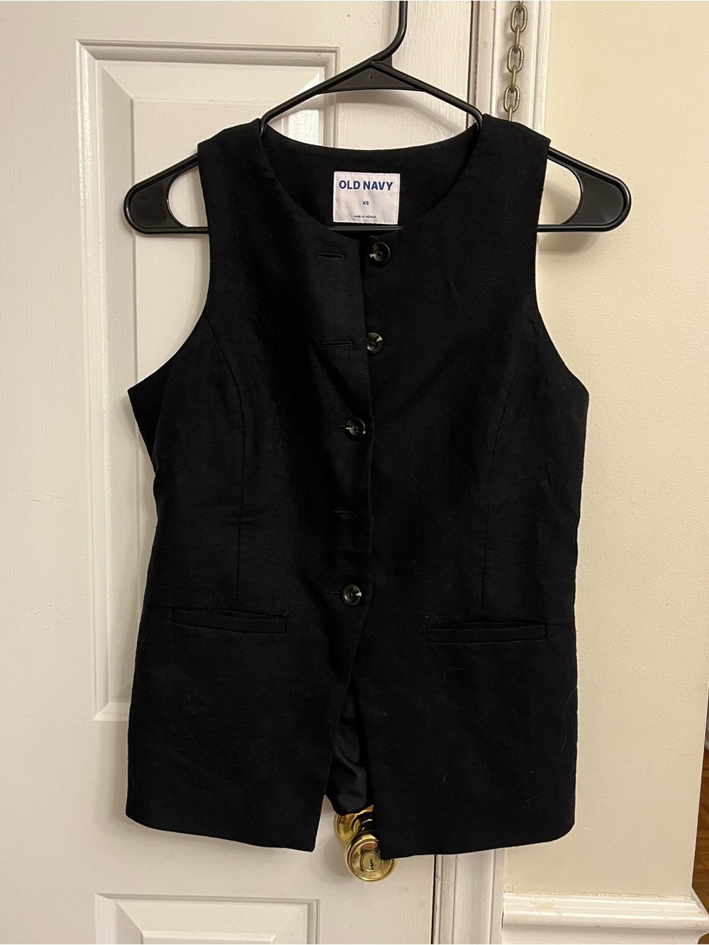 Old Navy Black Button Front Vest Women’s XS